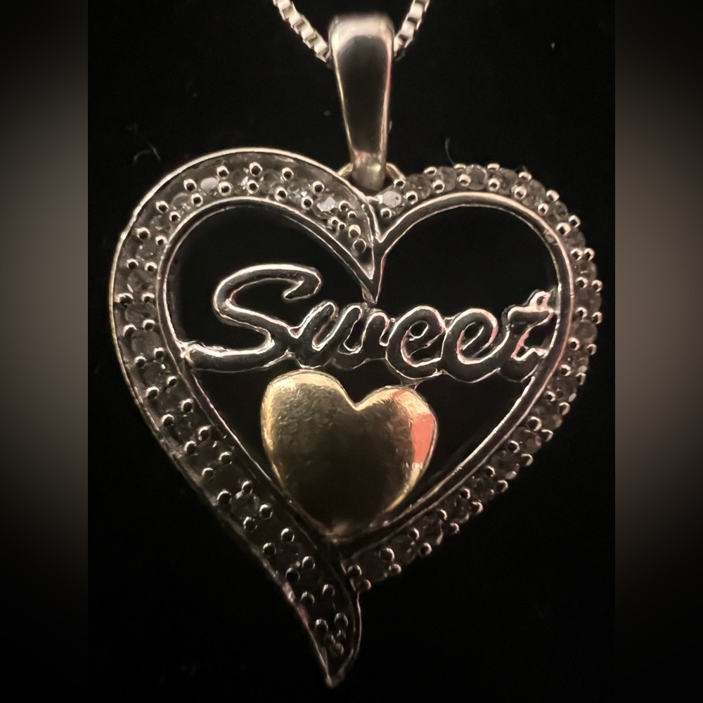 10k Gold Heart Pendant with Diamonds
